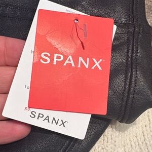 SPANX Sleek Black Faux Leather Leggings